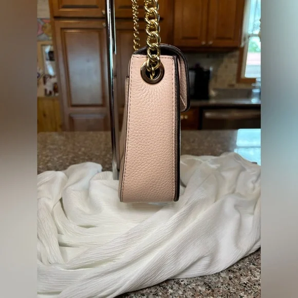 Michael Michael Kors Leather Crossbody color pinkish beige. 9”W x 7”H x 2 1/2”D - Picture 7 of 14